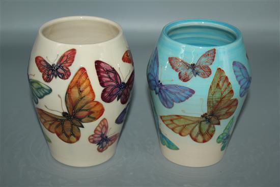 2 Sally Tuffin butterfly vases